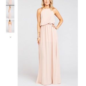 Show Me Your Mumu Heather Halter Dress ~ Dusty Blush Crisp - Extra Small